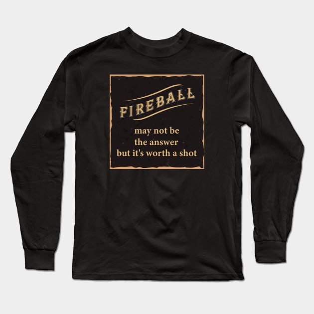 Fireball Whiskey Long Sleeve T-Shirt by Suva